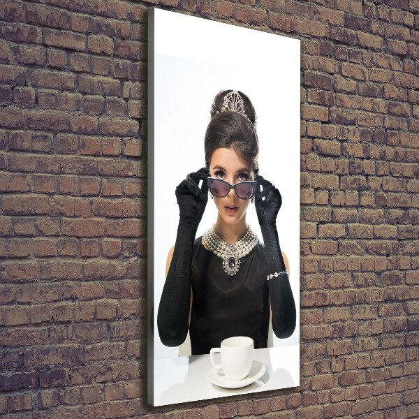 Foto auf leinwand vertikales Frau mit Brille