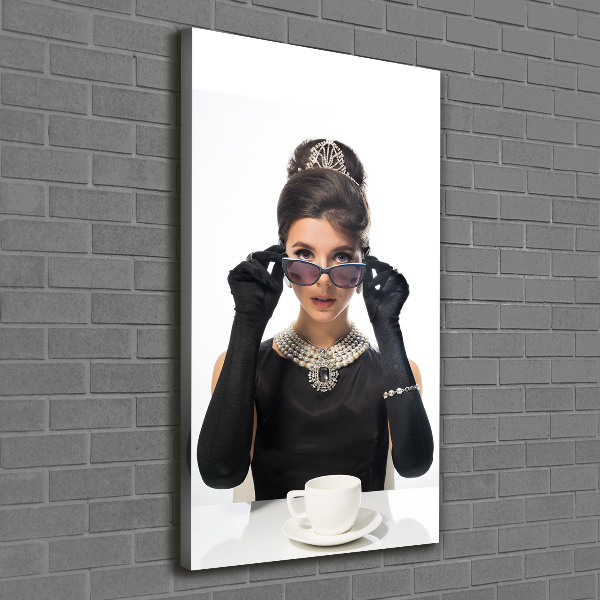Foto auf leinwand vertikales Frau mit Brille