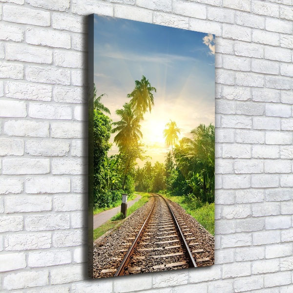 Foto auf leinwand vertikales Eisenbahnschienen