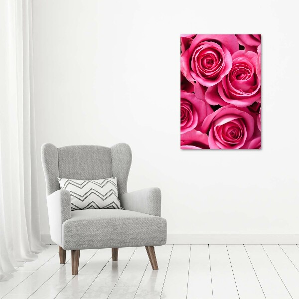 Wandbild vertikales Rosa Rosen