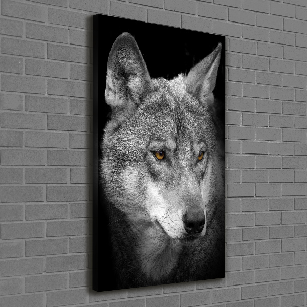Foto leinwand vertikales Porträt eines Wolfes