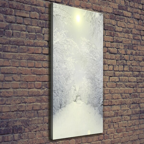 Wandbild vertikales Wald im Winter