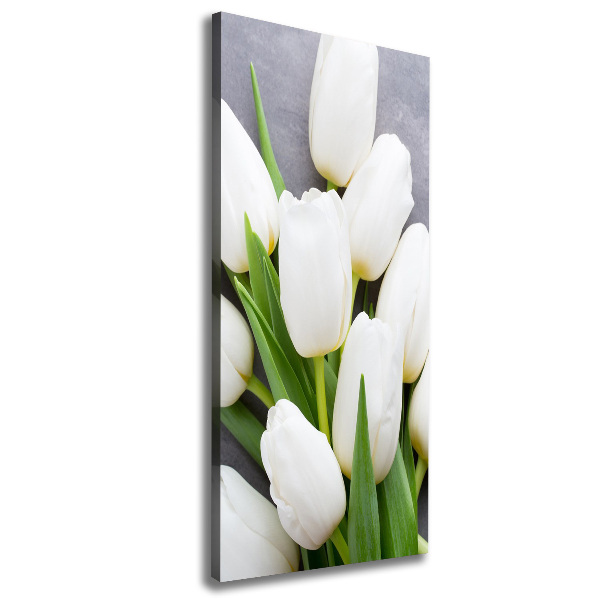 Foto leinwand vertikales Weiße Tulpen