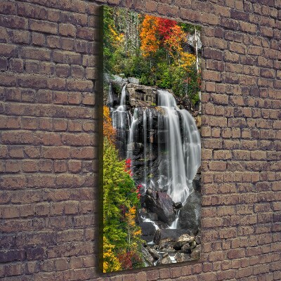 Wandbild vertikales Wasserfall im Herbst