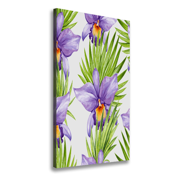 Foto leinwand vertikales Orchideen und Palmen
