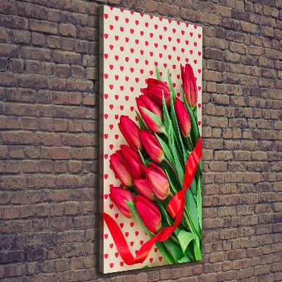 Foto auf leinwand vertikales Rote Tulpen