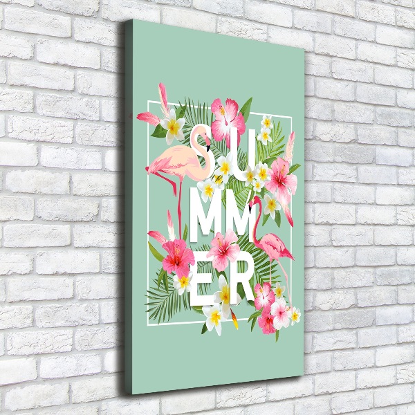 Foto leinwand vertikales Urlaub und Flamingos