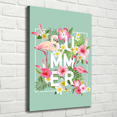 Foto leinwand vertikales Urlaub und Flamingos