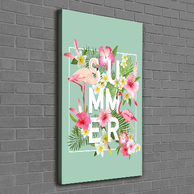 Foto leinwand vertikales Urlaub und Flamingos