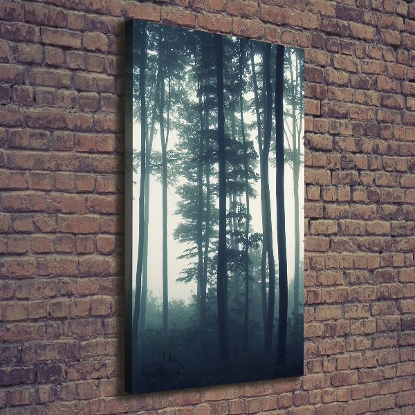 Foto auf leinwand vertikales Nebel im Wald