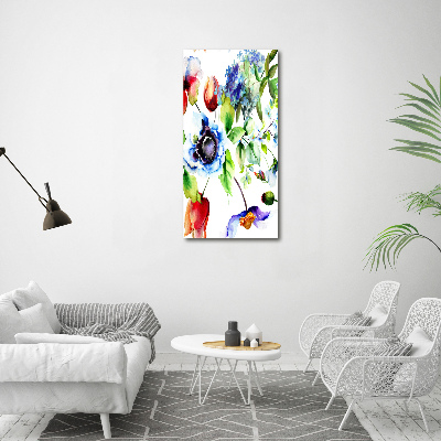 Wandbild vertikales Wildblumen