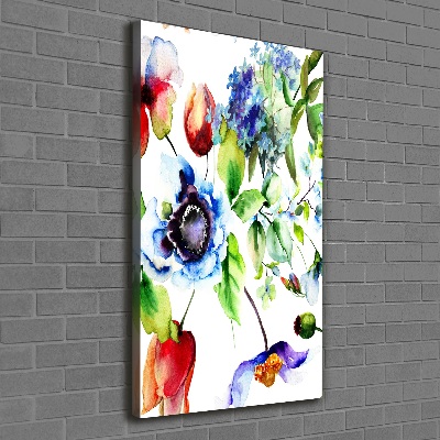 Wandbild vertikales Wildblumen