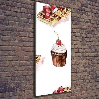 Wandbild vertikales Muffins und Waffeln