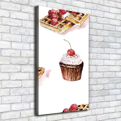 Wandbild vertikales Muffins und Waffeln