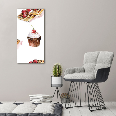 Wandbild vertikales Muffins und Waffeln