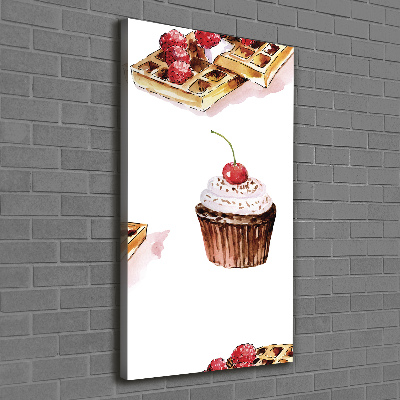 Wandbild vertikales Muffins und Waffeln
