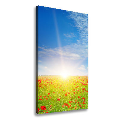 Foto leinwand vertikales Mohnfeld