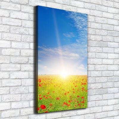 Foto leinwand vertikales Mohnfeld