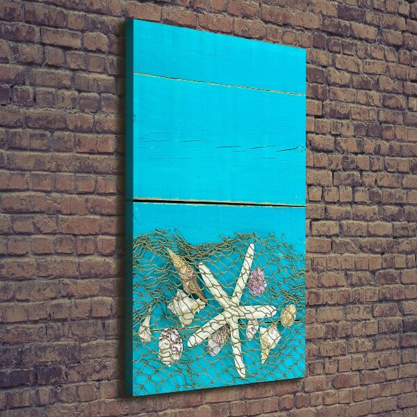 Foto leinwand vertikales Muscheln und Seesterne