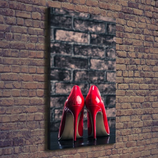 Wandbild vertikales Rote High Heels