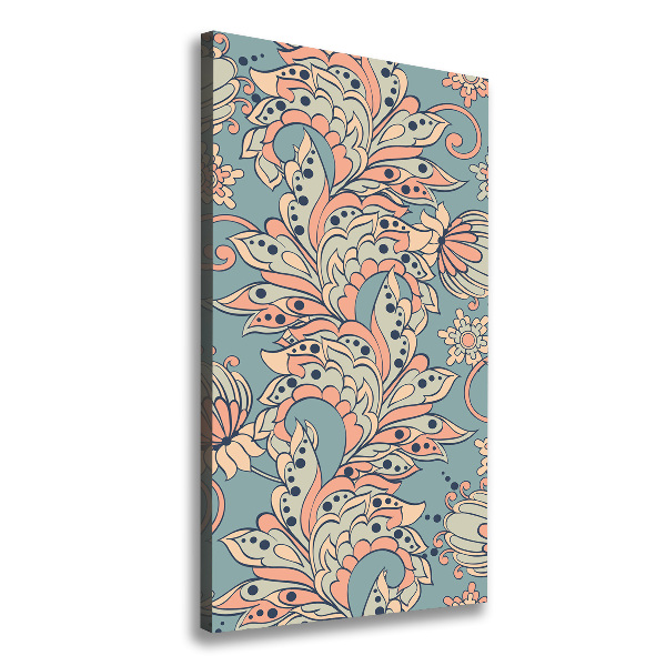 Foto leinwand vertikales Ethnische Blumen