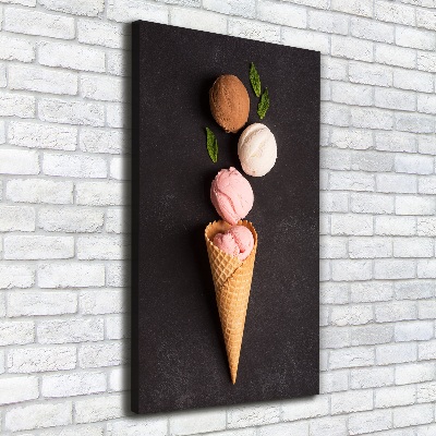Foto leinwand vertikales Eiscreme in einer Waffeltüte