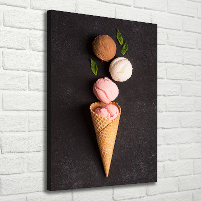 Foto leinwand vertikales Eiscreme in einer Waffeltüte