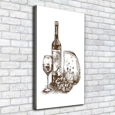 Foto auf leinwand vertikales Wein und Snacks