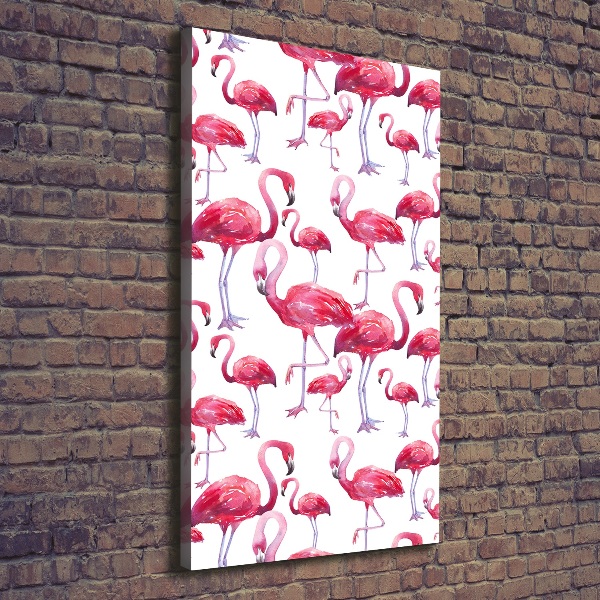 Foto leinwand vertikales Flamingos