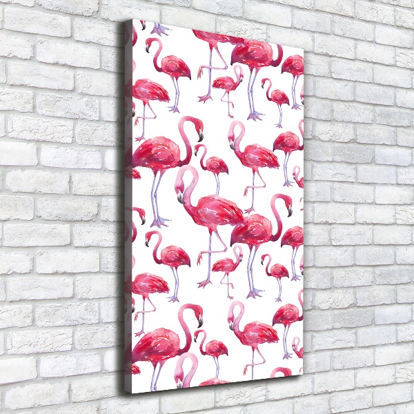 Foto leinwand vertikales Flamingos
