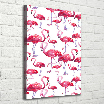 Foto leinwand vertikales Flamingos