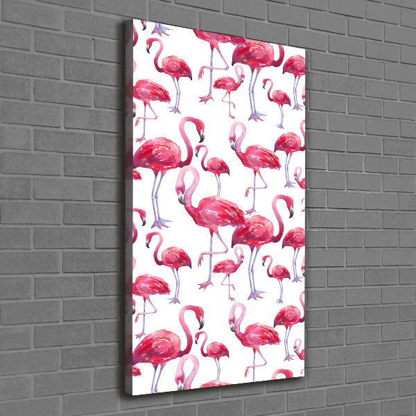 Foto leinwand vertikales Flamingos