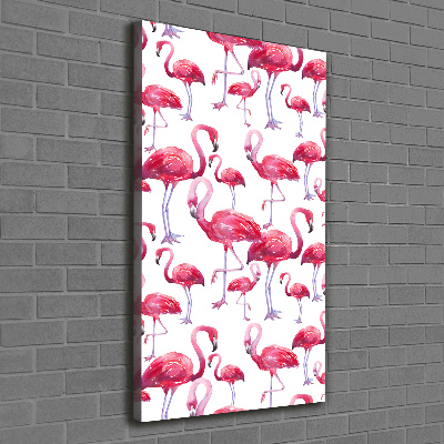 Foto leinwand vertikales Flamingos