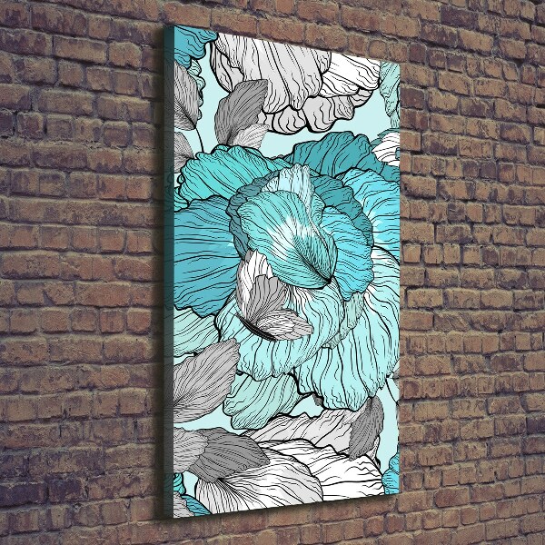 Foto auf leinwand vertikales Blumenmuster