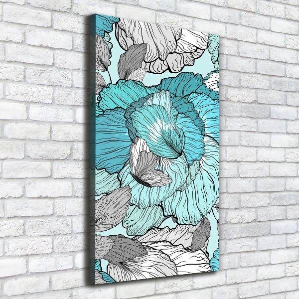 Foto auf leinwand vertikales Blumenmuster