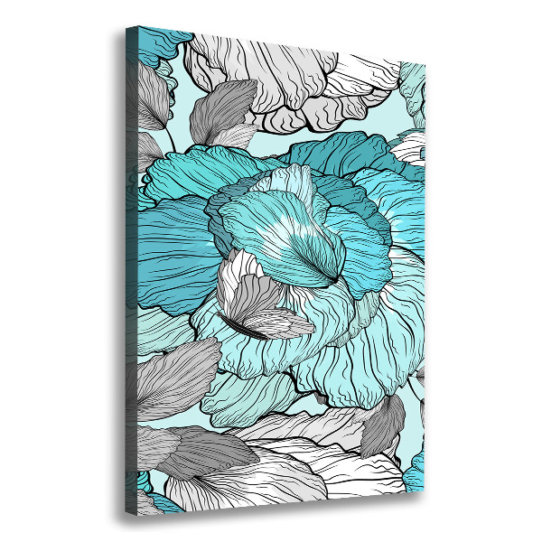 Foto auf leinwand vertikales Blumenmuster