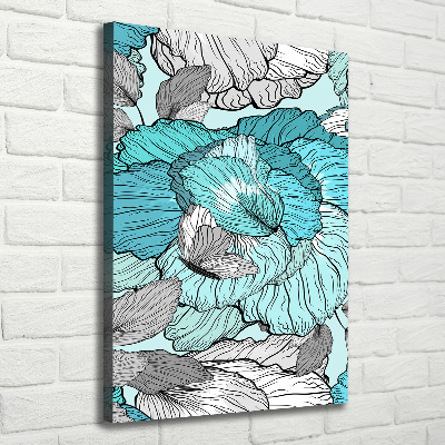 Foto auf leinwand vertikales Blumenmuster