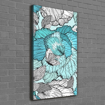 Foto auf leinwand vertikales Blumenmuster