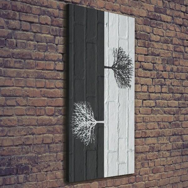 Wandbild vertikales Bäume an der Mauer