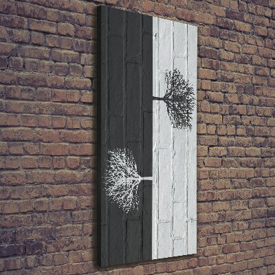 Wandbild vertikales Bäume an der Mauer