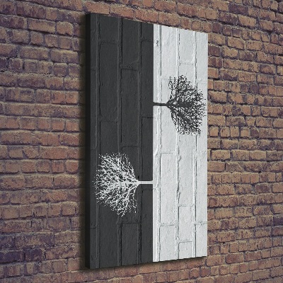 Wandbild vertikales Bäume an der Mauer