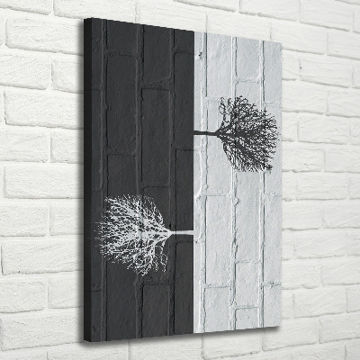 Wandbild vertikales Bäume an der Mauer