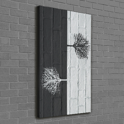 Wandbild vertikales Bäume an der Mauer