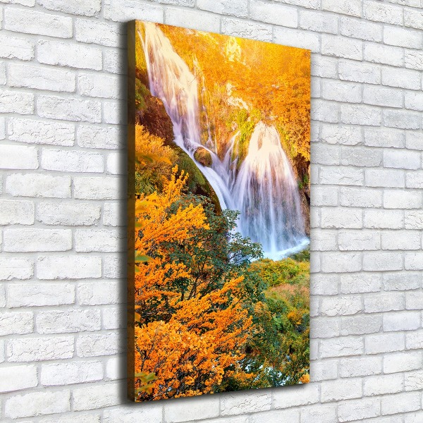 Foto auf leinwand vertikales Wasserfall im Herbst