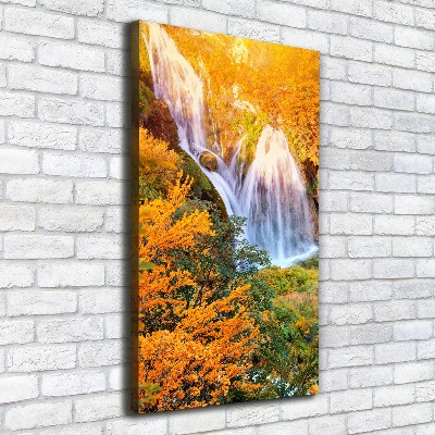 Foto auf leinwand vertikales Wasserfall im Herbst