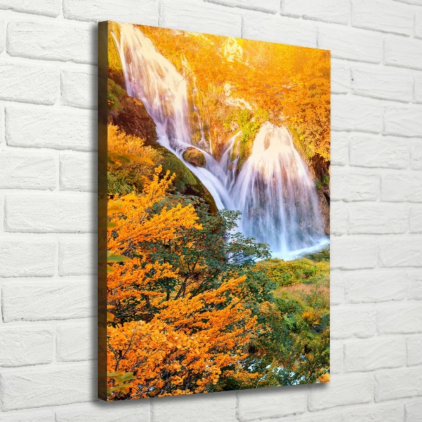 Foto auf leinwand vertikales Wasserfall im Herbst