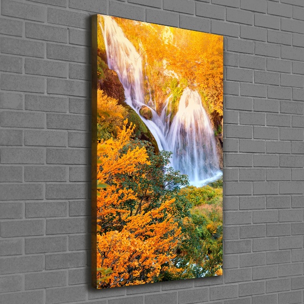 Foto auf leinwand vertikales Wasserfall im Herbst