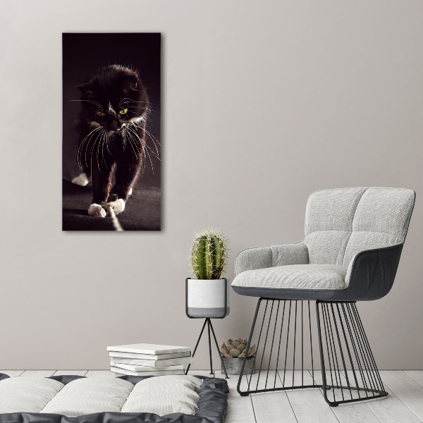 Foto leinwand vertikales Schwarze Katze