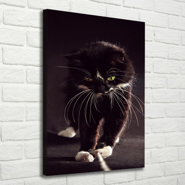 Foto leinwand vertikales Schwarze Katze
