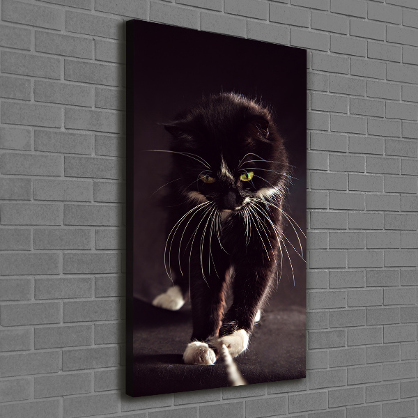 Foto leinwand vertikales Schwarze Katze